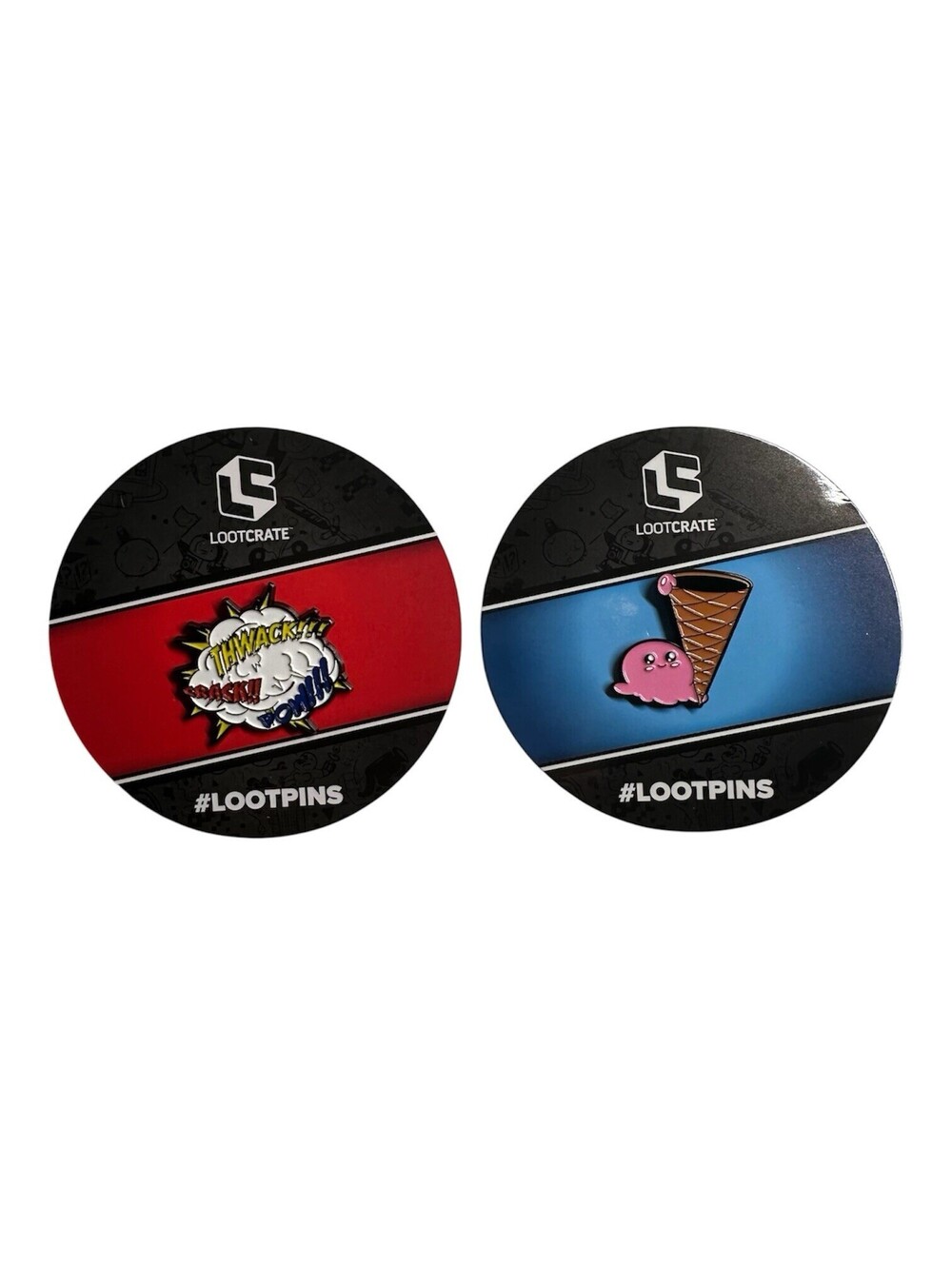 Loot Crate Exclusive 2020 2021 Loot Pins - Pink Ice Cream Cone & Comic Cloud Pow